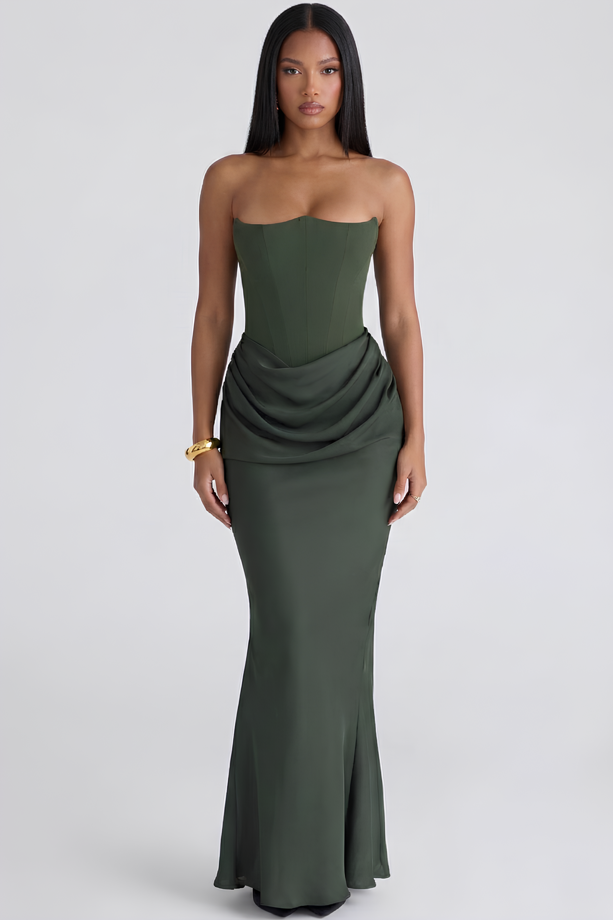 Vestido Longo Modelador Elsa - Verde Musgo