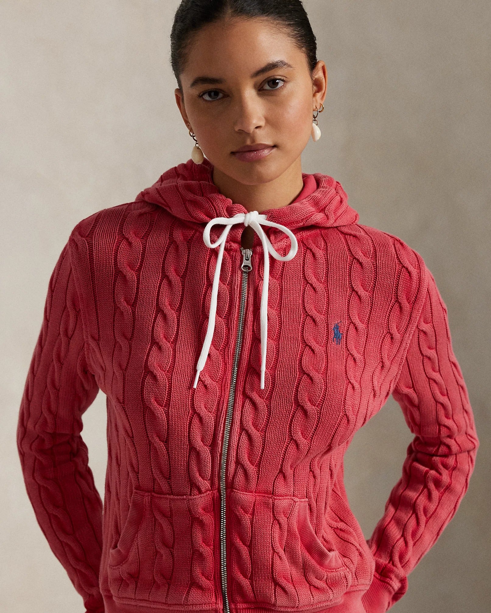 Moletom Ralph Lauren | Capuz de Algodão Tricotado com Zíper