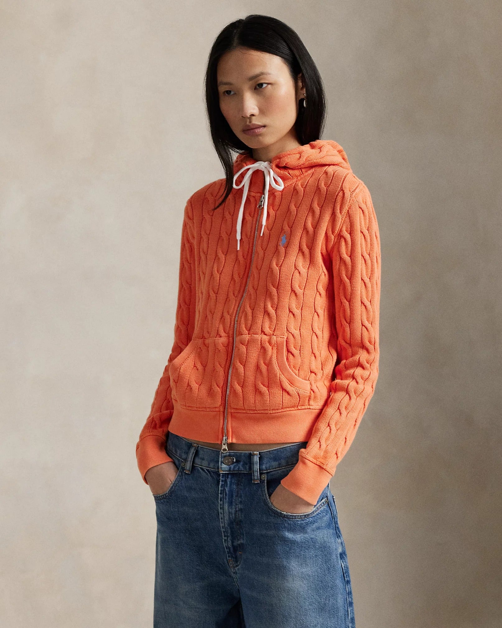 Moletom Ralph Lauren | Capuz de Algodão Tricotado com Zíper