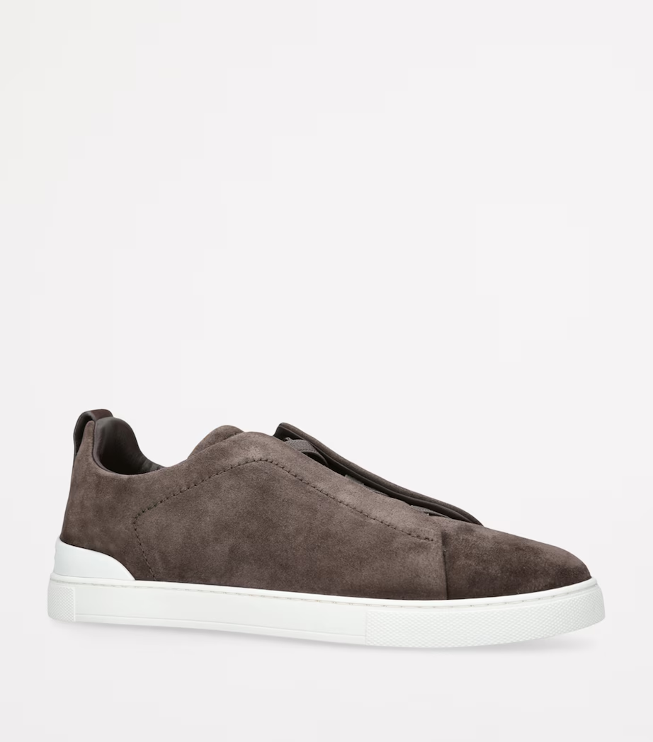 Tenis Zegna Triple Stitch Camurça