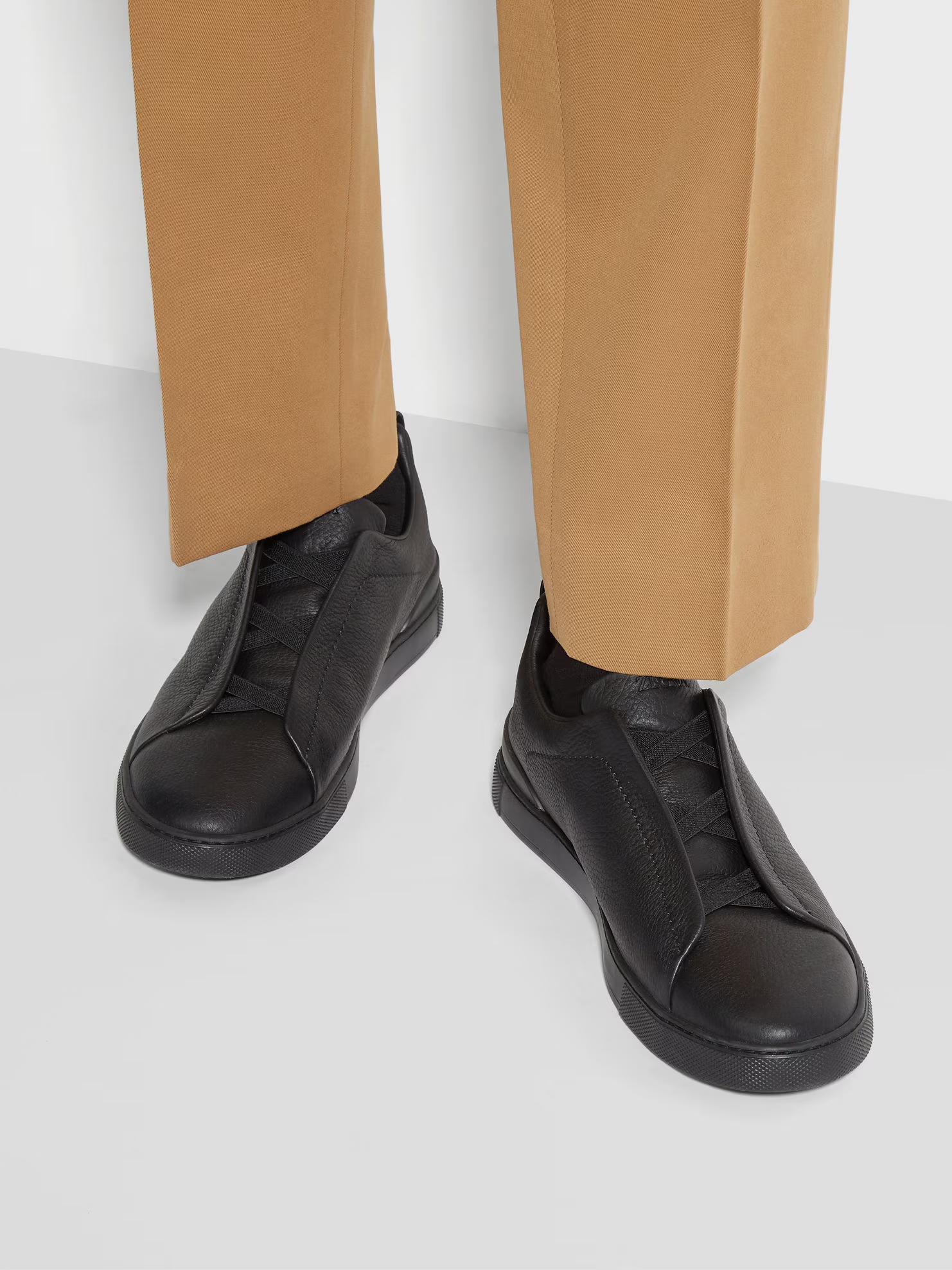 Tenis Zegna Triple Stitch Couro