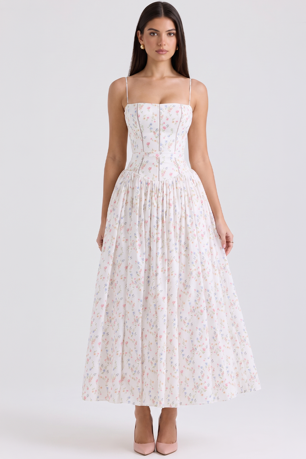 Vestido Modelador Camille - Branco Floral