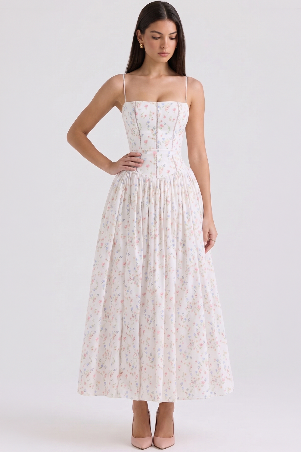 Vestido Modelador Camille - Branco Floral
