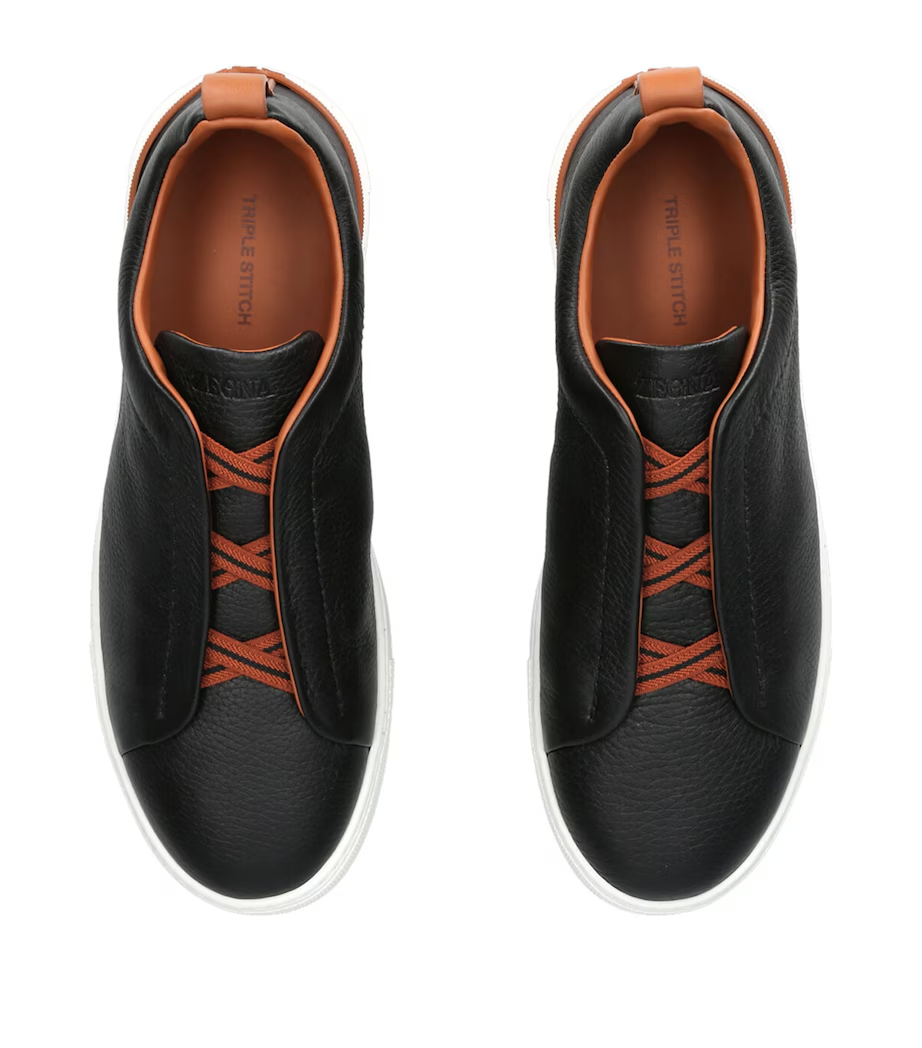 Tenis Zegna Triple Stitch Couro